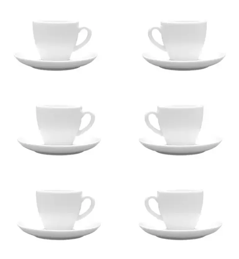 LUBIANA BISTRO / NANA 6x Filiżanka 100 ml + spodek 12 cm / porcelana