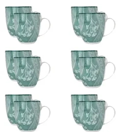 LUBIANA BOSS KERAJET DIGITAL PRINTING | 9075 KJ LIŚCIE | 12x Kubek 380 ml | niebieski