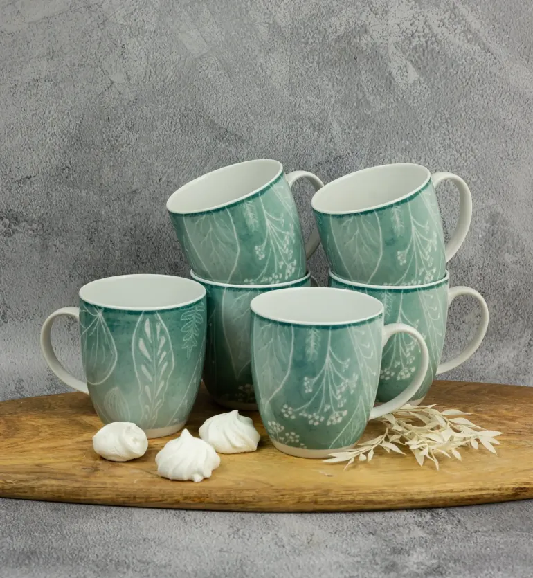 LUBIANA BOSS KERAJET DIGITAL PRINTING | 9075 KJ LIŚCIE | Kubek 380 ml | niebieski