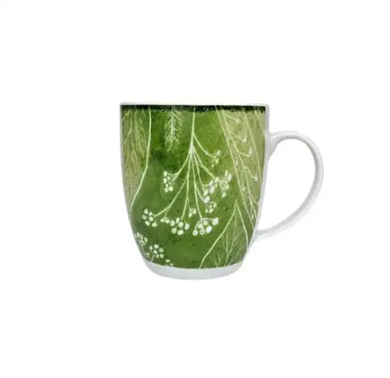 LUBIANA BOSS KERAJET DIGITAL PRINTING | 9075A KJ LIŚCIE | Kubek 380 ml | zielony