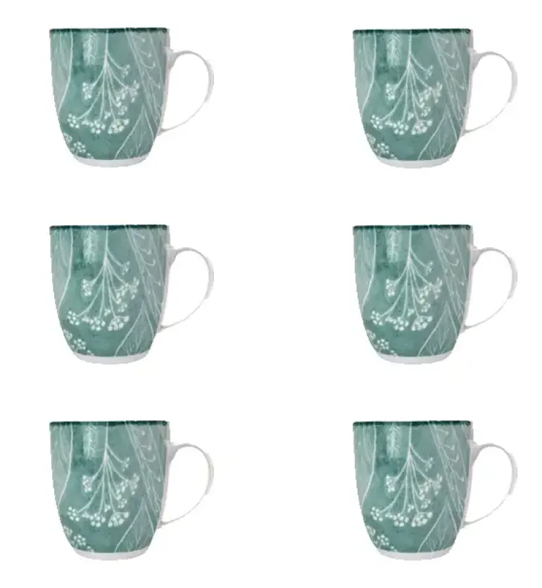LUBIANA BOSS KERAJET DIGITAL PRINTING | 9075 KJ LIŚCIE | 6x Kubek 380 ml | niebieski