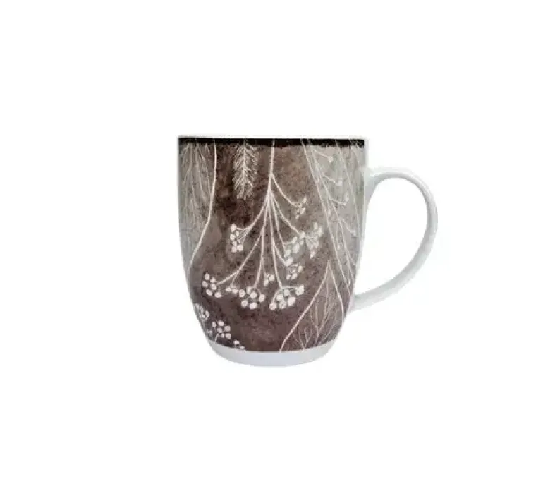 LUBIANA BOSS KERAJET DIGITAL PRINTING | 9075B KJ LIŚCIE | 12x Kubek 380 ml | brązowy