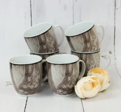 LUBIANA BOSS KERAJET DIGITAL PRINTING | 9075B KJ LIŚCIE | 12x Kubek 380 ml | brązowy