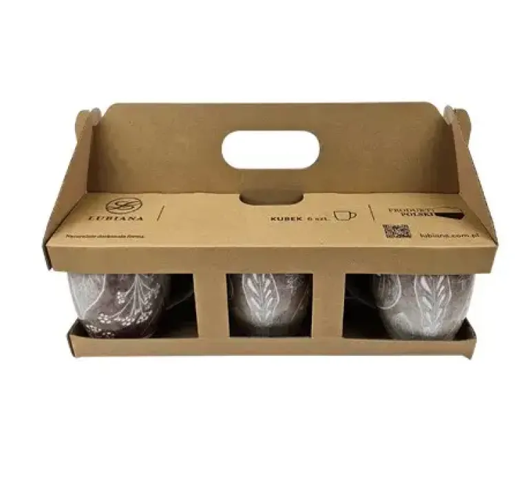 LUBIANA BOSS KERAJET DIGITAL PRINTING | 9075B KJ LIŚCIE | 12x Kubek 380 ml | brązowy