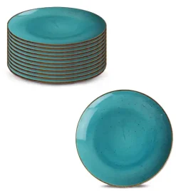 LUBIANA BOSS 6630L Komplet Talerze deserowe 20,5 cm / 12 os / 12 el / morski / porcelana ręcznie malowana