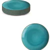 LUBIANA BOSS 6630L Komplet Talerze deserowe 20,5 cm / 6 os / 6 el / morski / porcelana ręcznie malowana