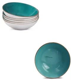LUBIANA BOSS 6630L Komplet Talerze głębokie 18 cm / 6 os / 6 el / morski / porcelana ręcznie malowana