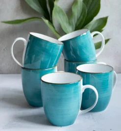 LUBIANA BOSS 6630L Kubek 380 ml 6 os / 6 el / morski / porcelana ręcznie malowana