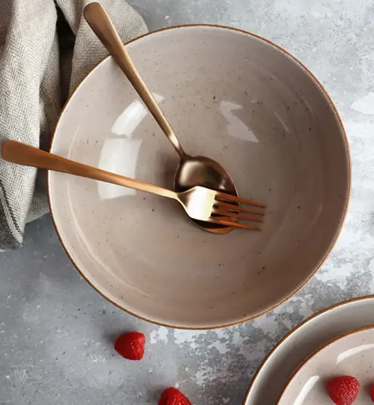 LUBIANA BOSS 6630T Komplet 4 dodatków / brązowy / porcelana ręcznie malowana