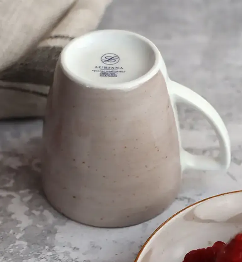 LUBIANA BOSS 6630T Komplet Filiżanka 200 ml + spodek / 6 os / 12 el / brązowa / porcelana ręcznie malowana