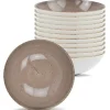 LUBIANA BOSS 6630T Komplet Talerze głębokie 18 cm / 12 os / 12 el / brązowy / porcelana ręcznie malowana