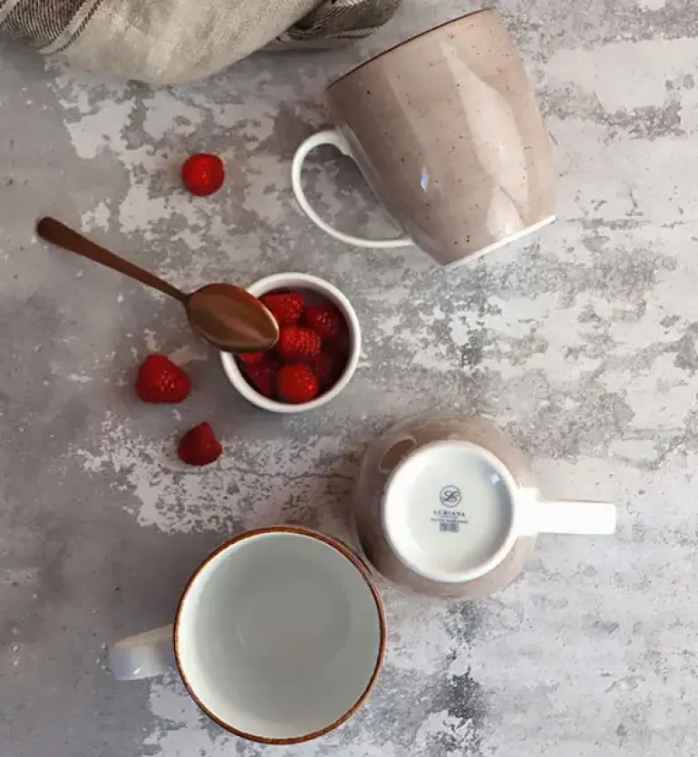 LUBIANA BOSS 6630T Kubek 380 ml 6 os / 6 el / brązowy / porcelana ręcznie malowana