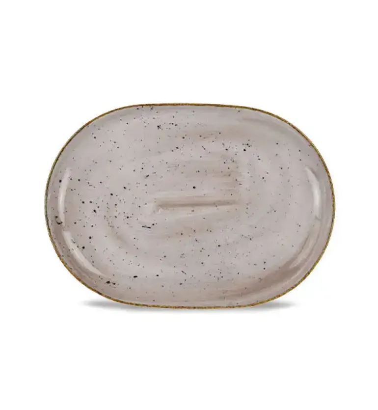 LUBIANA BOSS 6630T Półmis 33 cm / brązowy / porcelana ręcznie malowana
