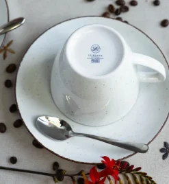 LUBIANA BOSS 6630U Komplet Filiżanka 200 ml + spodek / 6 os / 12 el / budyniowy / porcelana ręcznie malowana