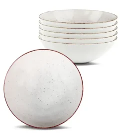 LUBIANA BOSS 6630U Komplet Talerze głębokie 18 cm / 6 os / 6 el / budyniowy / porcelana ręcznie malowana