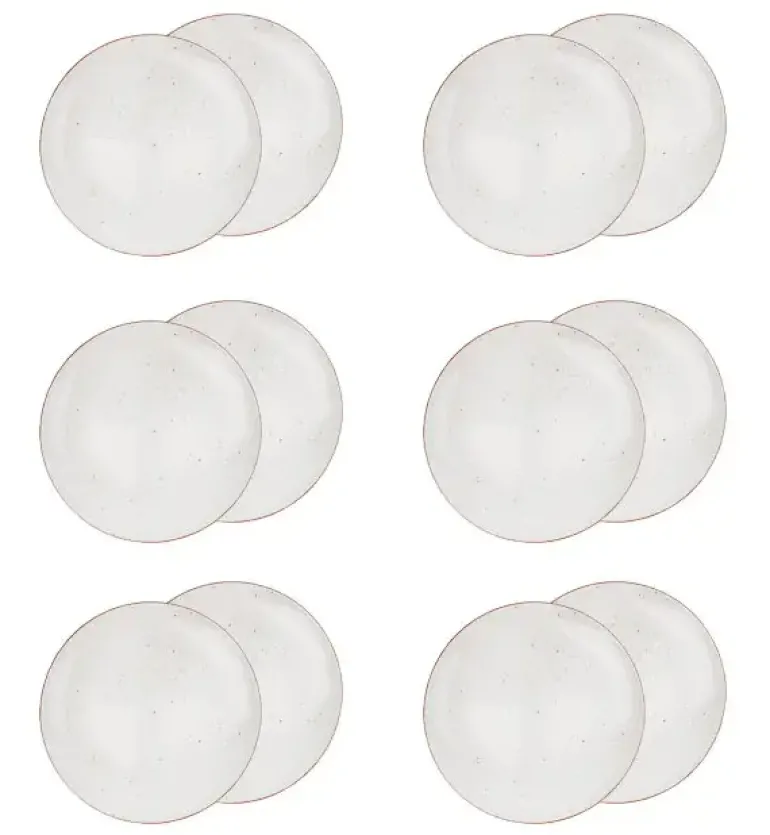 LUBIANA BOSS 6630U Komplet Talerze deserowe 20,5 cm / 12 os / 12 el / budyniowy / porcelana ręcznie malowana