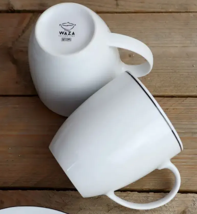 LUBIANA BOSS "WAZA WA-150 CZARNY RANT" Serwis obiadowo-kawowy 36 elementów dla 6 osób