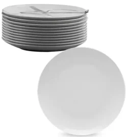 LUBIANA BOSS 12x Talerz obiadowy 24 cm | biała porcelana