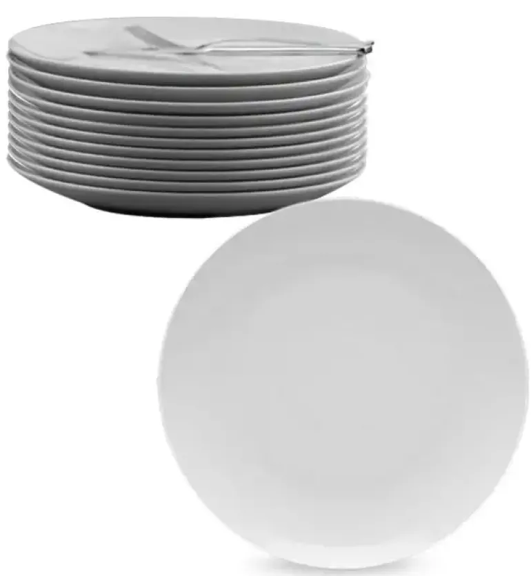 LUBIANA BOSS 12x Talerz obiadowy 24 cm | biała porcelana