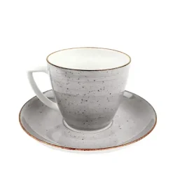 LUBIANA BOSS 6630Z Komplet Filiżanka 350 ml + spodek / 12 os / 24 el / szary / porcelana ręcznie malowana