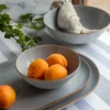 LUBIANA BOSS 6630Z Komplet salaterek 15 cm / 12 os / 12 el / szara / porcelana ręcznie malowana