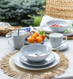 LUBIANA BOSS 6630Z Komplet talerzy głębokich 18 cm / 6os / 6 el / szary / porcelana ręcznie malowana