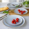 LUBIANA BOSS 6630Z Komplet talerzy obiadowych 27 cm / 6 os / 6 cm / szary / porcelana ręcznie malowana