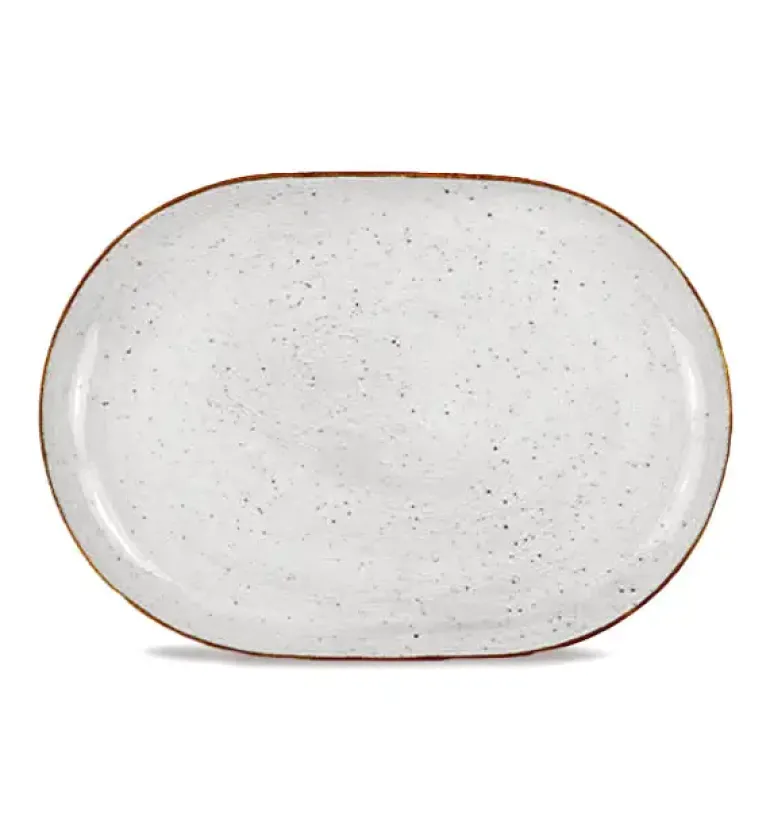 LUBIANA BOSS 6630Z Półmis 33 cm / szary / porcelana ręcznie malowana