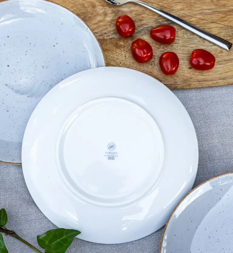 LUBIANA BOSS 6630Z Serwis obiadowy 96 el / 24 osoby / szary / porcelana ręcznie malowana