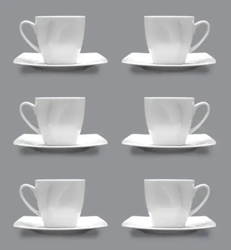 LUBIANA CELEBRATION Komplet 6 Filiżanek 200 ml + spodki / 12 el / 6 os / porcelana