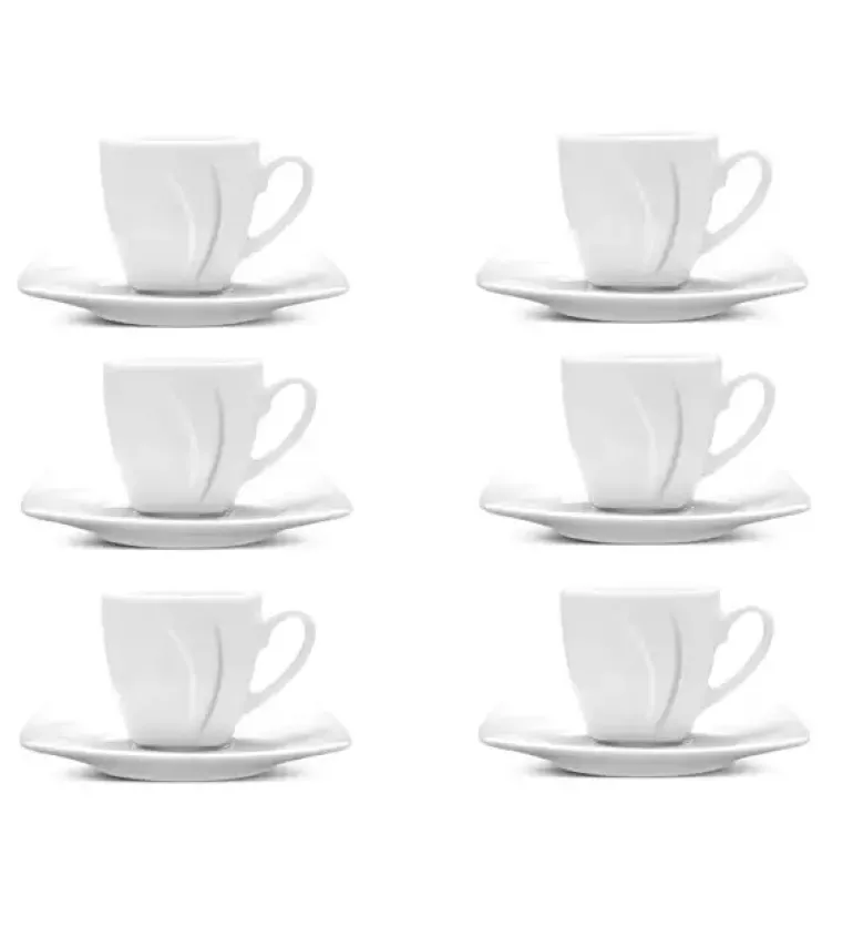 LUBIANA CELEBRATION Komplet 6 Filiżanek 200 ml + spodki / 12 el / 6 os / porcelana