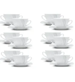LUBIANA CELEBRATION Komplet 12 Bulionówek 300 ml + spodki 16,5 cm / 24 el / 12 os