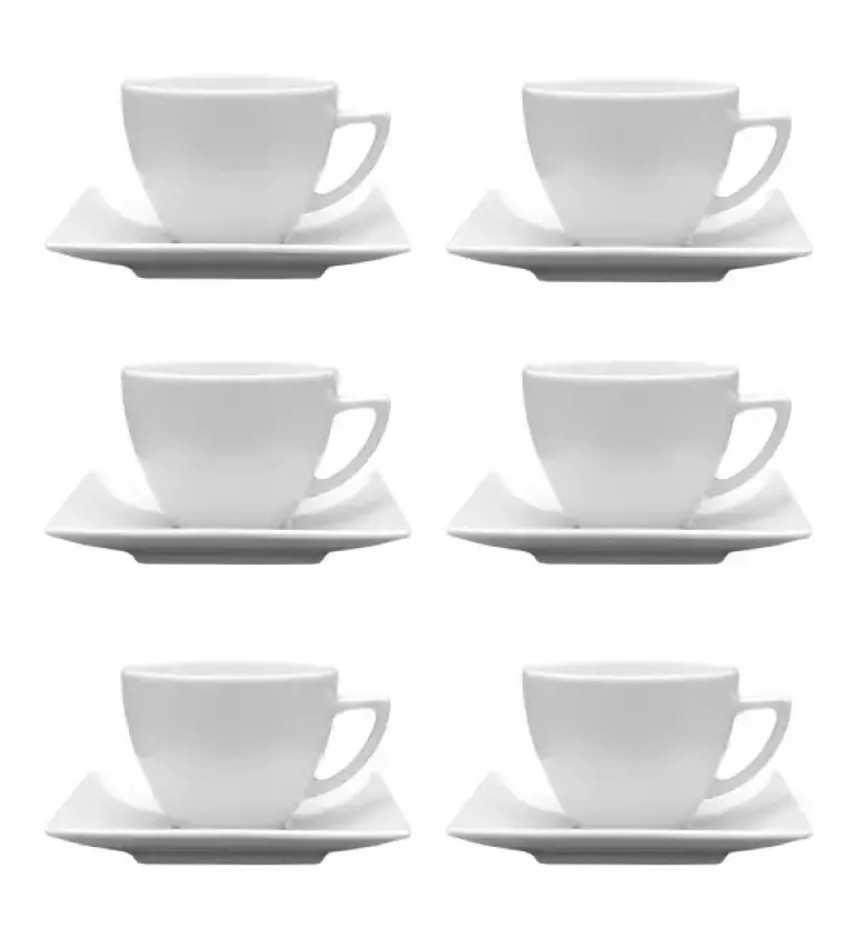 LUBIANA CLASSIC Komplet 6 Filiżanek 280 ml + spodki 15 cm / 12 el / 6 os