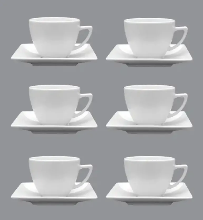 LUBIANA CLASSIC Komplet 6 Filiżanek 280 ml + spodki 15 cm / 12 el / 6 os