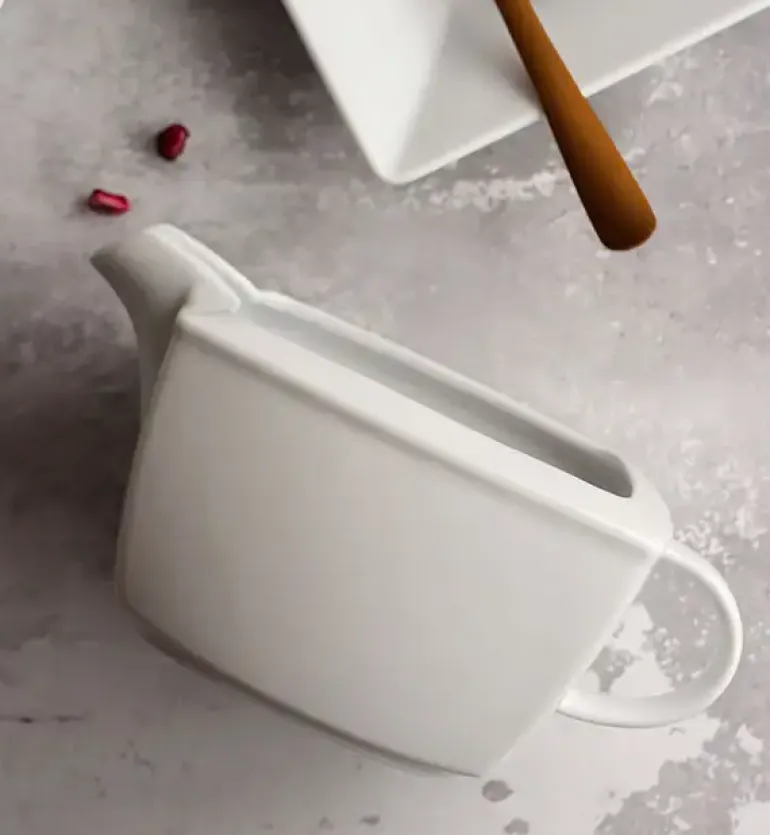 LUBIANA CLASSIC Serwis obiadowy 18 osób / 60 elementów | porcelana biała kwadrat
