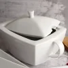 LUBIANA CLASSIC Serwis obiadowy 12 osób / 42 elementy | biała porcelana kwadrat