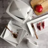 LUBIANA CLASSIC Serwis obiadowy 12 osób / 69 elementów | biała porcelana kwadrat
