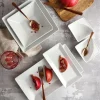 LUBIANA CLASSIC Serwis obiadowy 12 osób / 44 elementy | biała porcelana kwadrat