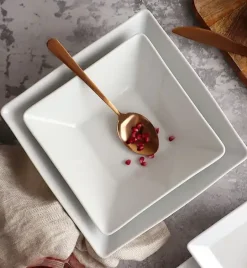 LUBIANA CLASSIC Serwis obiadowo-kawowy 24 os / 156 el | porcelana biała kwadrat