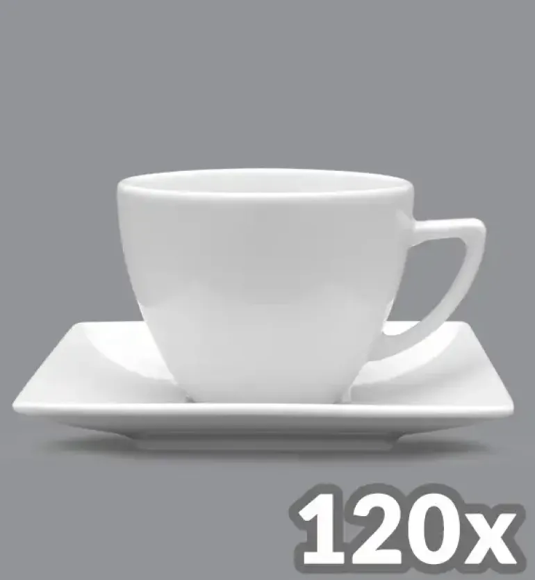 LUBIANA CLASSIC 120 x Filiżanka 280 ml + spodek 15 cm / porcelana