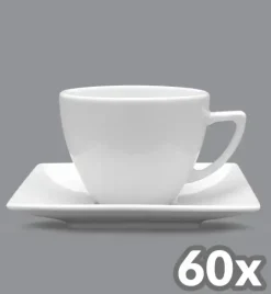 LUBIANA CLASSIC 60 x Filiżanka 280 ml + spodek 15 cm / porcelana