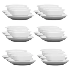 LUBIANA CORONA 0612 Bulionówka 300 ml + spodek 14,5 cm x 60 sztuk | biała porcelana