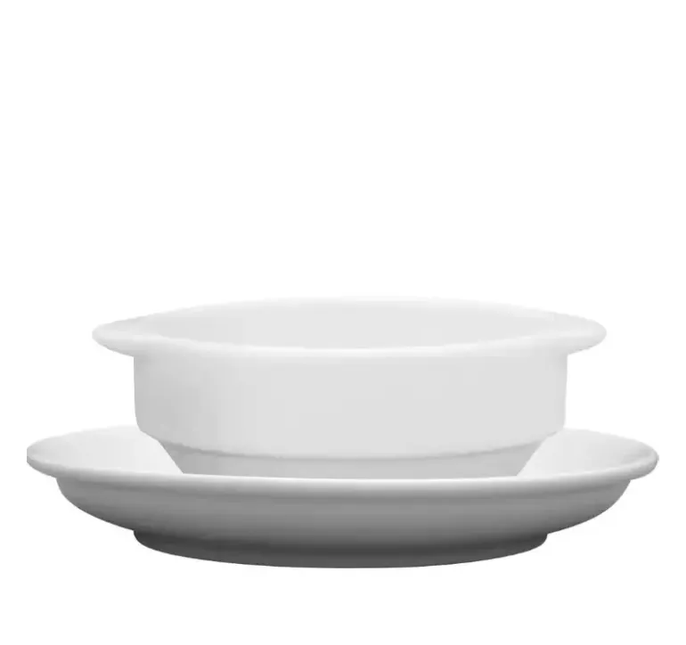 LUBIANA CORONA 0612 Bulionówka 300 ml + spodek 14,5 cm x 6 sztuk | biała porcelana