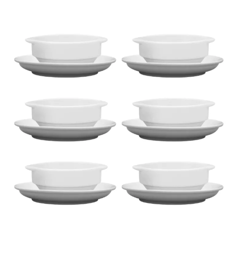 LUBIANA CORONA 0612 Bulionówka 300 ml + spodek 14,5 cm x 6 sztuk | biała porcelana