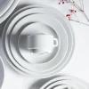 LUBIANA CORONA 0601 Filiżanka niska 200 ml ze spodkiem 14,5 cm x 18 sztuk | biała porcelana
