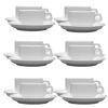 LUBIANA CORONA 0601 Filiżanka niska 200 ml ze spodkiem 14,5 cm x 12 sztuk | biała porcelana
