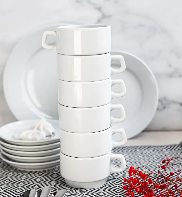 LUBIANA CORONA 0601 Filiżanka niska 200 ml bez spodka x 6 sztuk | porcelana