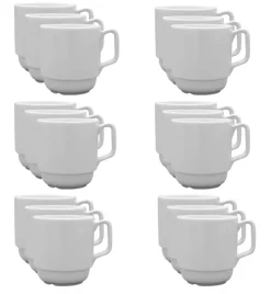 LUBIANA CORONA 0213 Kubek 280 ml | biała porcelana x 18 sztuk