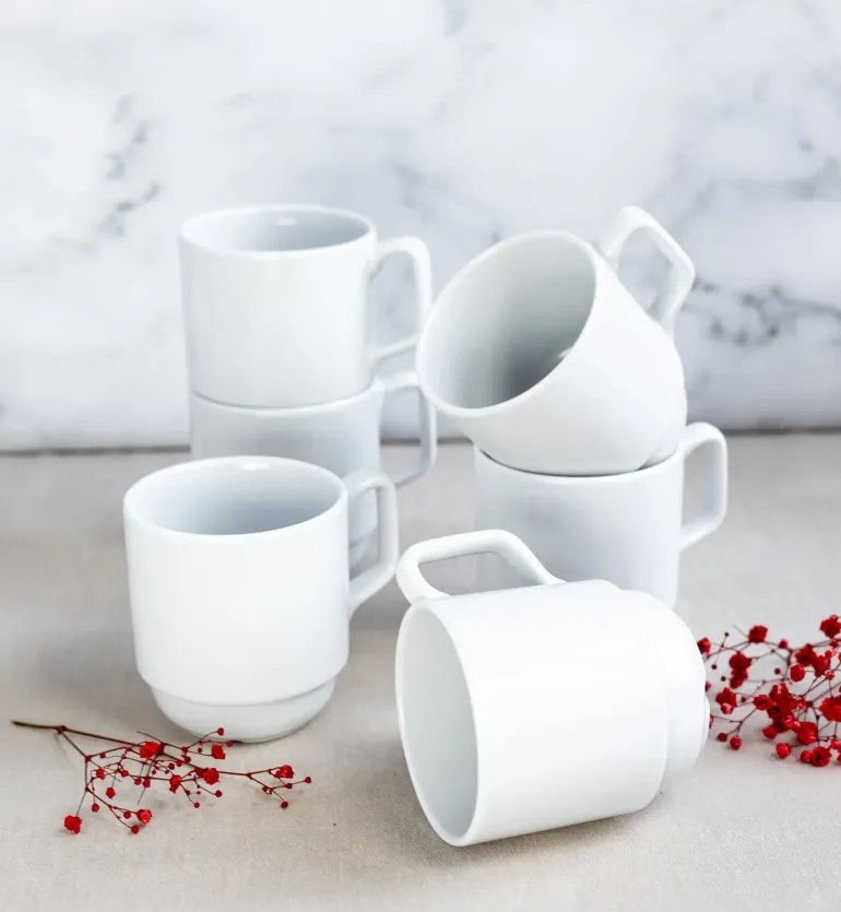 LUBIANA CORONA 0213 Kubek 280 ml | biała porcelana x 6 sztuk