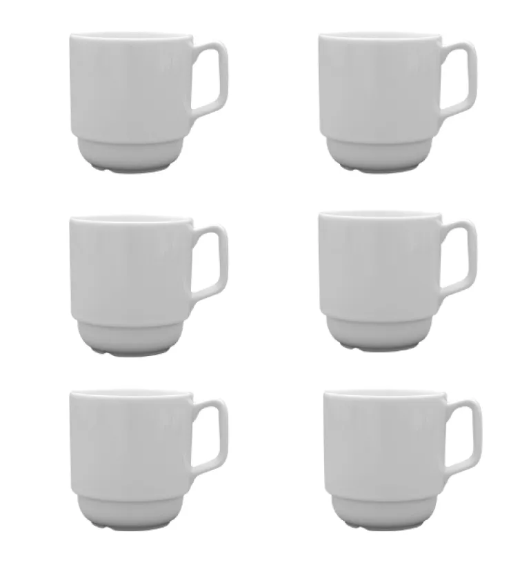 LUBIANA CORONA 0213 Kubek 280 ml | biała porcelana x 6 sztuk
